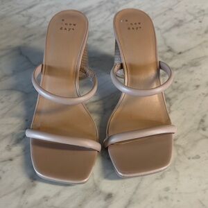 A New Day Women's Beige Heeled Sandals